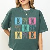 Simply Sage Market Checkered Bunny Coquette Distressed Garment Dyed Tee - 2 of 4