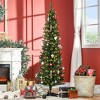 Aghana Digitals 6ft Pre-Lit Slim Pencil Christmas Tree: 390 Tips, 200 Warm White LEDs, Space-Saving - 2 of 4