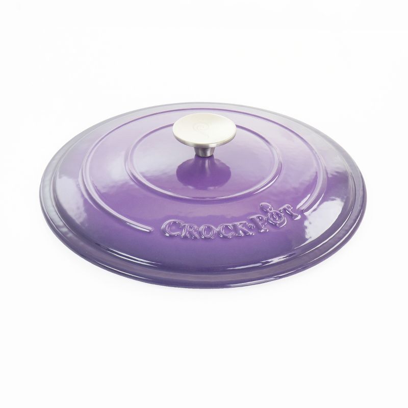 Crock-Pot Artisan 2 Piece 7 Quart Enameled Cast Iron Dutch Oven with Lid in Lavender, 5 of 11