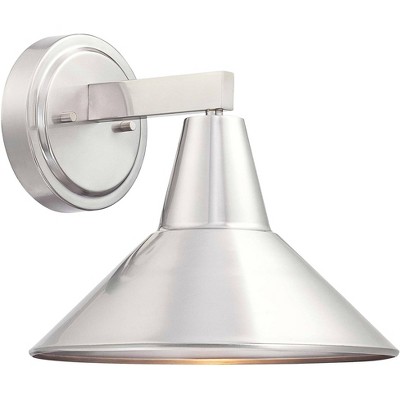 Minka Lavery Modern Industrial Outdoor Wall Light Fixture Brushed Aluminum 10 1/2" for Post Exterior Barn Deck House Porch Patio