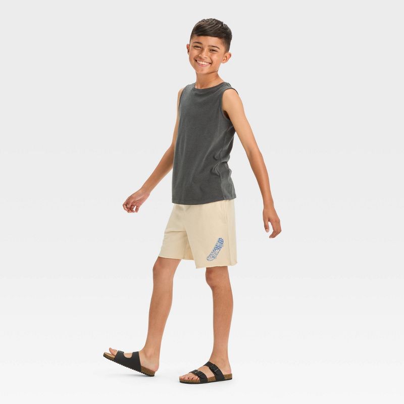 Boys' Skateboard 'Above Knee' Graphic Pull-On Shorts - Cat & Jack™ Off-White, 5 of 6