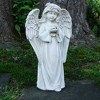 Northlight 20.5" Standing Girl Angel Holding a Bird Outdoor Patio Garden Statue - White - image 2 of 4