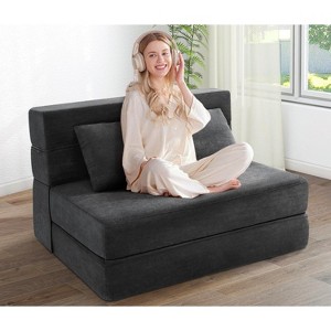Homdox Folding Sofa Bed Chair w/ Pillow, Convertible Chair Sleeper, Foam Floor Mattress for Living Room/Dorm/Guest/Office Twin - 1 of 4
