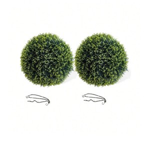 Topiary Balls Artificial Outdoor Set of 2  Faux Topiary Cedar Balls for Home Decor Diameter 48cm Decorative Fruit - 1 of 4