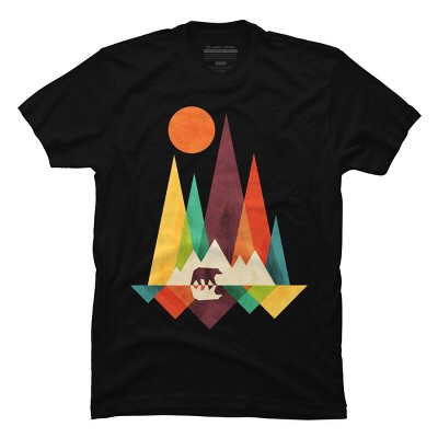 Men's Design By Humans Mountain Bear By radiomode T-Shirt