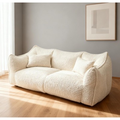 Airsurfer Large Cream Sofa Modern Comfort Plush Sofa Living Room Essential for Cozy Living Room Seating