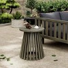 Patio Bistro Set, 3 PCS Dining Set with Foldable Slatted Table, Acacia Wood Frame Dining Armrest Chair with Polyester Cushions-Coolbibila - 3 of 4