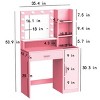 KTMBDW Vanity Desk with Mirror&Light, Large Drawer Three Level Storage Dresser, 3 Lighting Modes Adjustable Brightness, Bedroom Dressing Table - 3 of 4