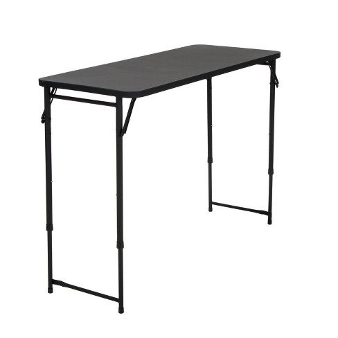 Cosco 20 X 48 Adjustable Height Folding Resin Utility Table Black Target