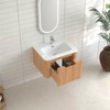 PexFix 24" Floating Bathroom Vanity with Sink Modern with Large Storage Space Wall Mounted Cabinet with Soft-Close Drawers in Walnut and Ceramic Basin - 4 of 4
