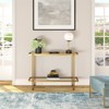 Modern Rectangular Metal Console Table in Brass Accent Finish - Henn&Hart - 4 of 4