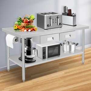 NSF Work Tables with Drawer, Metal Dining Prep Table for Home Kitchen Dining Room Garage Warehouse - 1 of 4