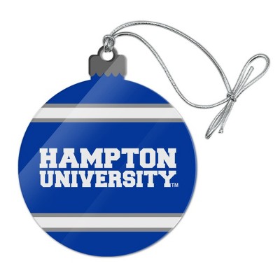 Hampton University HU Stripes Acrylic Christmas Tree Holiday Ornament