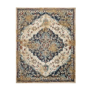 Modern Abstract Distressed Cracks Indoor Runner or Area Rug by Blue Nile Mills - 1 of 4