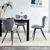 Dining Chairs Set Of 2, Modern Upholstered Dining Room Bar Chairs With Ergonomic Backrest, Metal Leg,Velvet,abstract,gray,19.29in,1.61ft - image 2 of 4