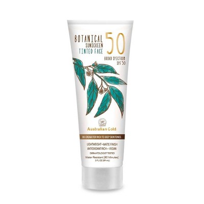 Australian Gold Botanical Tinted Face Sunscreen Lotion - Rich To Deep - SPF 50 -3 fl oz