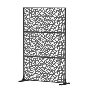 DSVIMOY Privacy Screens and Panels, Freestanding Outdoor Indoor Privacy Screen, Mesh Shape Decorative Privacy Screen, Black, 47.76"*15.75"*70.69" - 1 of 4