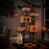 Gulches Orange Black 61 inch Halloween Cat Tree Large Cats Double Condo Hammock Perch Sisal Posts Anti Tip MDF Tower Furniture - 3 of 4