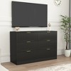 Standard Particle Board 6-Drawer Dresser with Large Storage and Modern Design and Durable Construction and Wavy Drawer Panels and Versatile Placement - 3 of 4