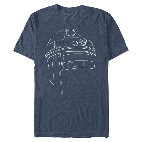 Men's Star Wars R2-D2 Outline T-Shirt - Navy Heather - Small