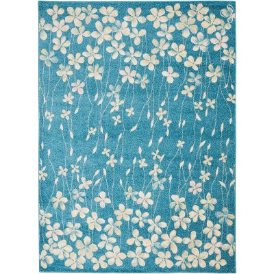 Nourison Tranquil Tra04 Turquoise, Turquoise Rug Target