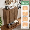 AMERLIFE Fluted Modern Chest Dresser with Pine Handles, Rounded Corners & Anti-Tip, 48" Tall Wood Storage Organizer for Living Room - 3 of 4