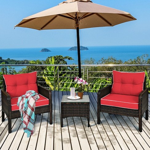 Costway patio deals rattan conversation set