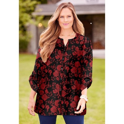 Catherines Women's Plus Size Breezeway Georgette Blouse