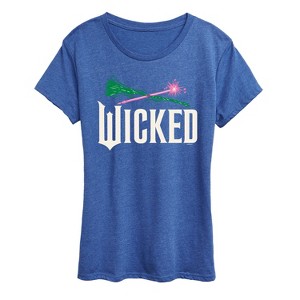 Women's - Wicked - Wand And Broomstick Logo Short Sleeve Graphic T-Shirt - 1 of 4