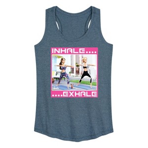 Women's - Barbie - Yoga Inhale Exhale Graphic Racerback Tank - 1 of 4