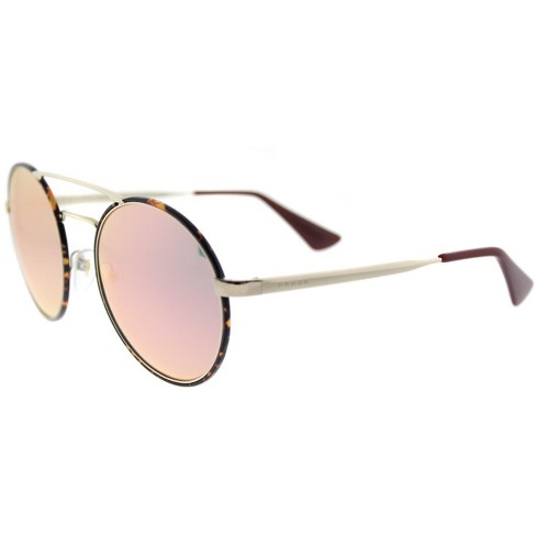 Prada 2au5l2 Womens Round Sunglasses Pale Gold dark Havana 54mm