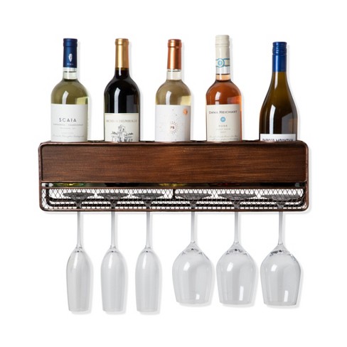 Wall mounted discount wine glass shelf