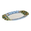 Fitz and Floyd Holiday Home Large Platter, Blue - Festive Serving Earthenware with Embossed Rim & Garland Detail - Christmas Platter - (17" x 10.25") - 2 of 4