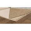 Home Mart Goods Beige Grey Geometric Triangles Hand-Carved Soft Living Room Area Rug - 3 of 4
