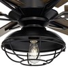 60" Casa Vieja Industrial Outdoor Ceiling Fan with LED Light Remote Matte Black Brown Blades Damp Rated for Patio Exterior House - 3 of 4