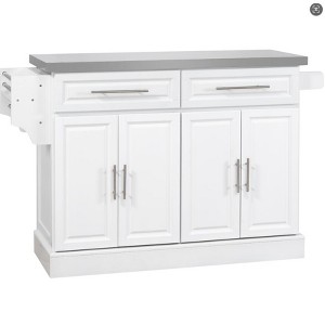 NicBex 2 Drawer Kitchen Island Cart with 2-Door Cabinet,Kitchen Island with Rack and Metal Handles,Modern Kitchen Table,Island Table for Kitchen - 1 of 4