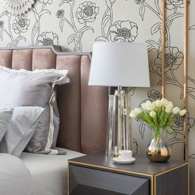 Black and White Floral Peel and Stick Wallpaper Roll