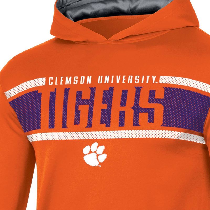 NCAA Clemson Tigers Boys&#39; Poly Hooded Sweatshirt, 3 of 4