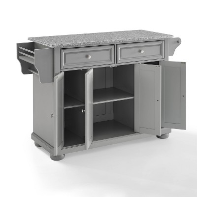 Alexandria Vintage Gray Granite Top Kitchen Island