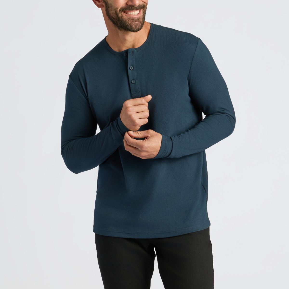 Men's Classic Long Sleeve Henley - True Classic - thumbnail 2