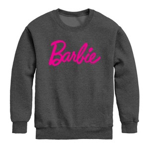 Boys' - Barbie - Barbie Classic Logo Graphic Long Sleeve Fleece Sweatshirt - 1 of 3