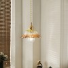 Dewdrop Retro Industrial Ceiling Light Hand Blown Glass Pendant Wavy Edge Shade 1 Light ETL Certified For Bar Counter Hallway - 3 of 4