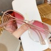 Anna-Kaci Fashion Round Gradient Lens Sunglasses with Metal Arms and Transparent Frame Design - 2 of 2