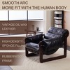 Vintage Oil Wax Leather Lounge Sofa Chair with Removable Armrests, Decorative Style, and Rubberwood Frame - 2 of 4