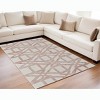 Ivory Pink and Tan Wool Geometric Hand Tufted Area Rug - 2 of 4