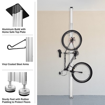 Aluminum Floor-to-Ceiling Bike Storage Rack for Two Bicycles