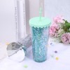 Unique Bargains Acrylic Double Wall Spill-Proof Lid Transparent Sequins Straw Tumbler - 4 of 4