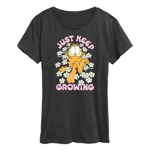 Women's - Garfield - Garfield Flowers Keep Growing Short Sleeve Graphic T-Shirt - 1 of 4