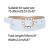 INSPIRE CHIC Women's Pearl Skinny Faux Leather Adjustable Pin Buckle Jeans Dresses Pants Waistband Belt 75-90cm/29.53"-35.43" - 3 of 4