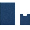 Home Mart Goods 2 Piece Set Blue Soft Cozy Plush Chenille Bath Mat Bathroom Rug - 2 of 3